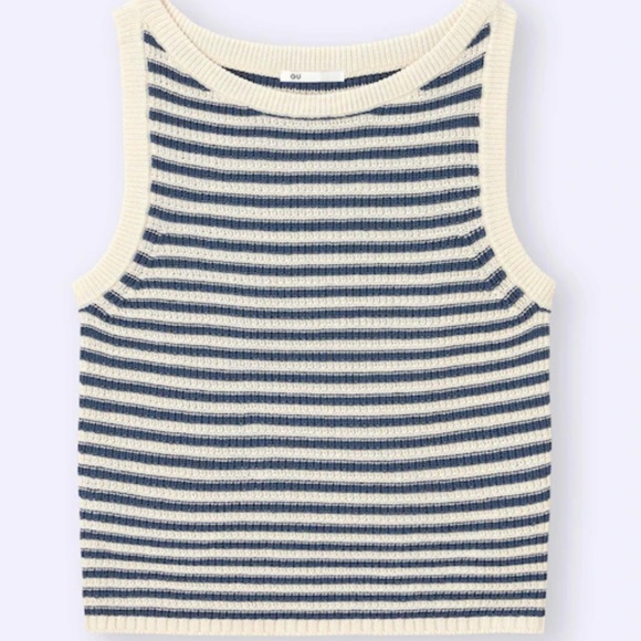 GU Striped  Sleeveless Knit Top-size S - Picture 1 of 10